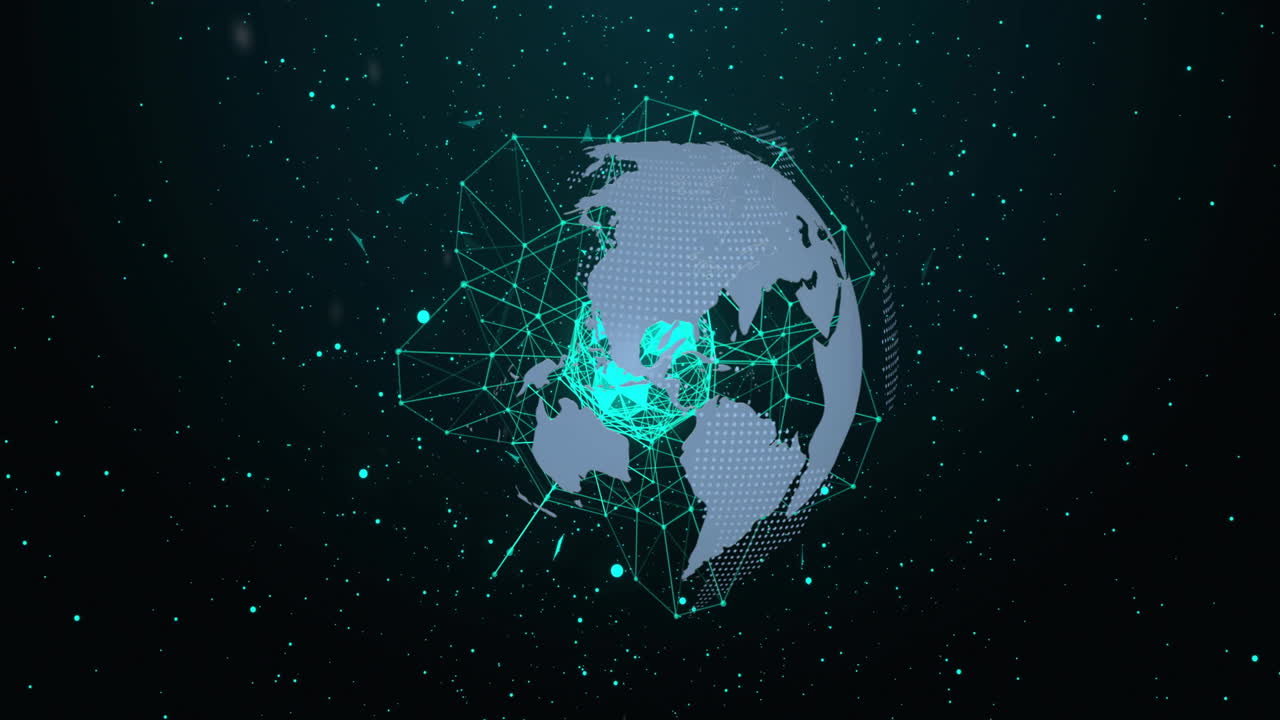 Animation of network of connections over globe