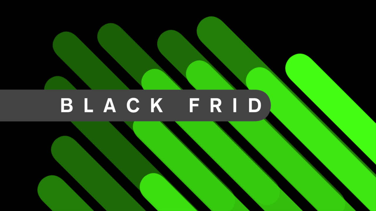 Black Friday con strisce verdi su sfumatura moderna nera