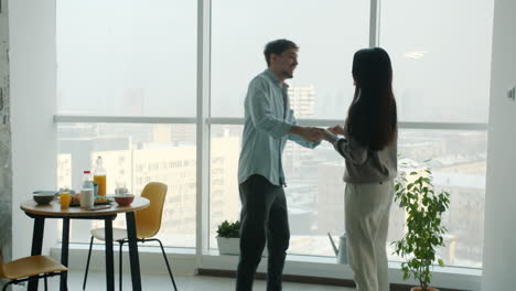 Couple Dancing in a Modern Apartment