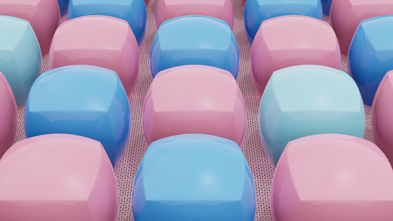 Rows Of Pastel Colored Smooth Ovals On Textured Surface