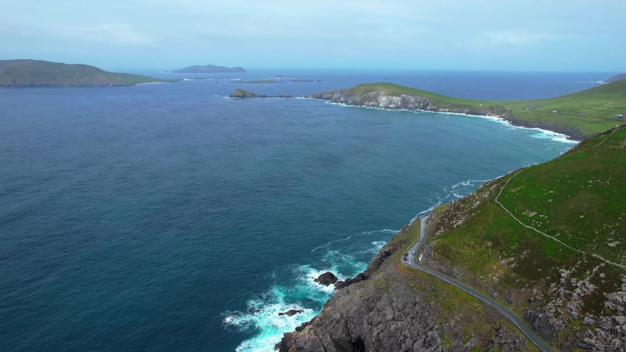 Drone landscape sea Head and the Blasket Islands Wild Kerry Ireland Epic Locations