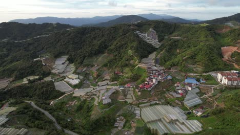 general landscape view of the brinchang district within the cameron highlands area of malaysia