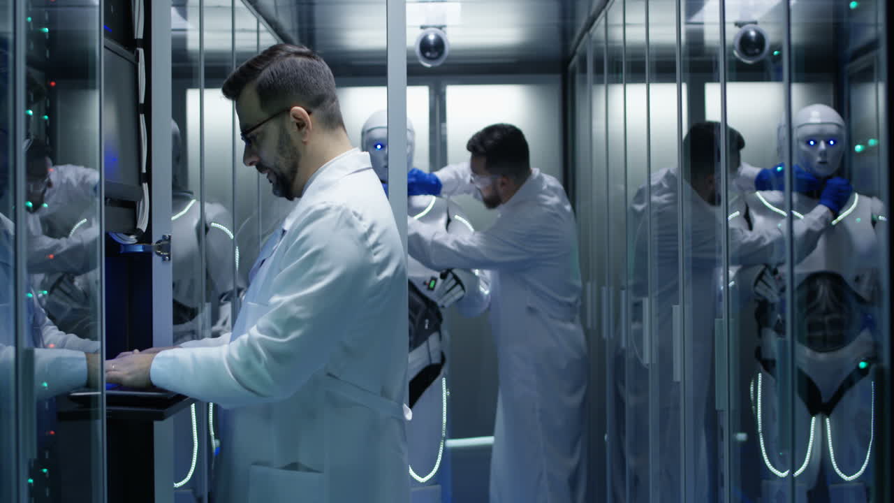 데이터 센터에서 로과 함께 일하는 과학자