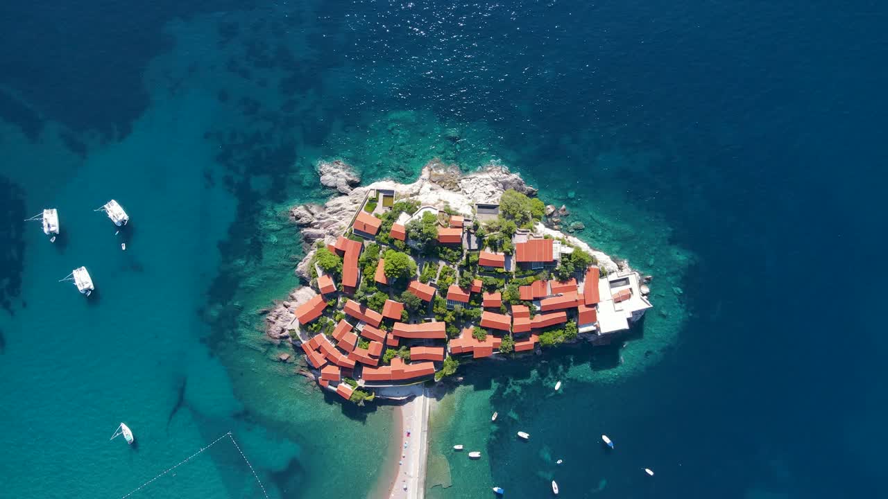 Montenegro Sveti Stefan Aerial Drone 3.mp4