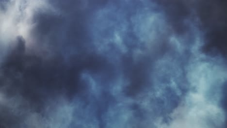 flying clouds in blue sky and thunderstorm