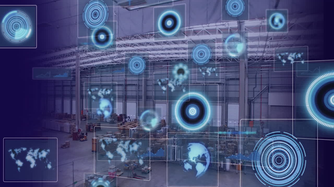 Animation of data processing with scope scanning over warehouse