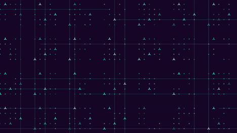 airplane locations mapped an orange and blue grid with scattered aircraft