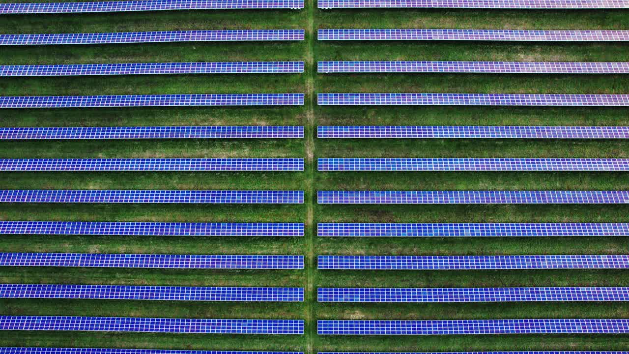 Top view of the solar power plant