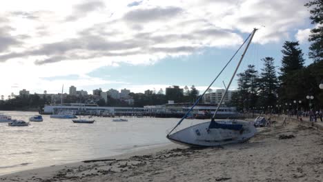 beached boat the office sydney manly beach storm la nina