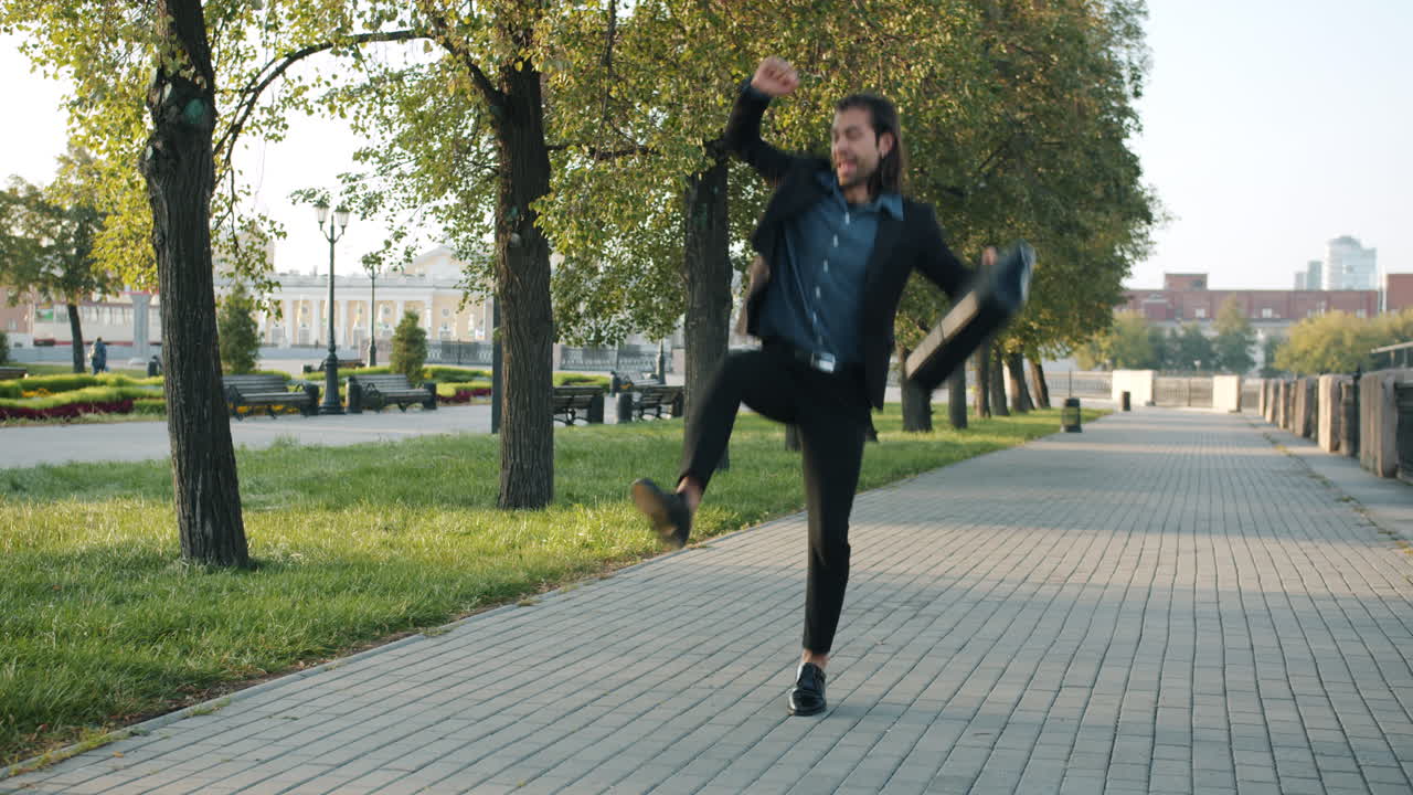 Businessman Running in Park