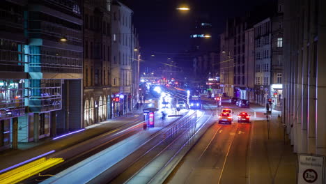 munich aerial traffic timelapse night