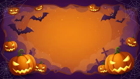 spooky halloween scene with grinning pumpkins and bats: a festive and eerie celebration of autumn's most enchanting night