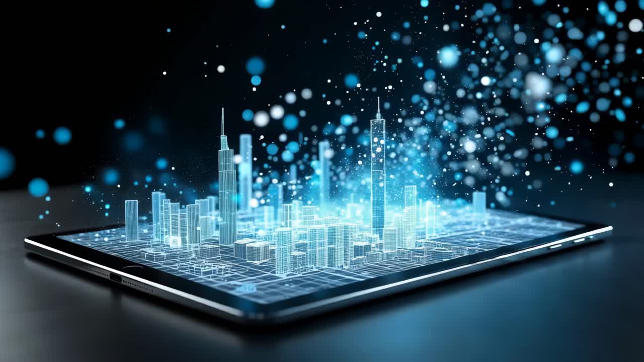 Digital City Model on Tablet