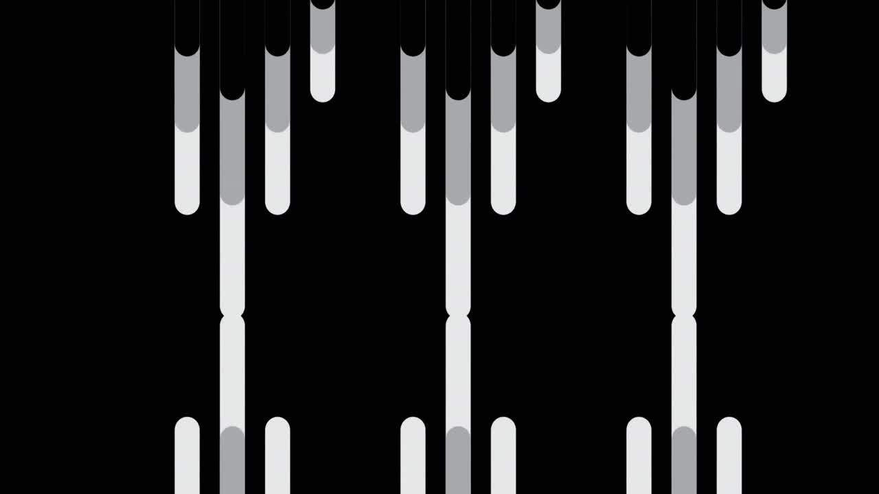 Digital animation of white and grey multiple lines moving against black background