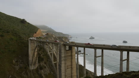 bixby creek bridge at big sur coastline california usa time lapse shot in 4k high resolution