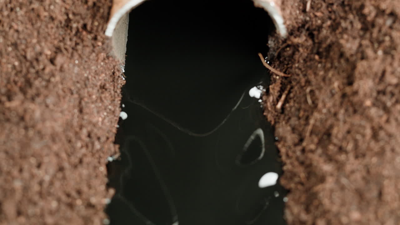 Water in a drainage pipe