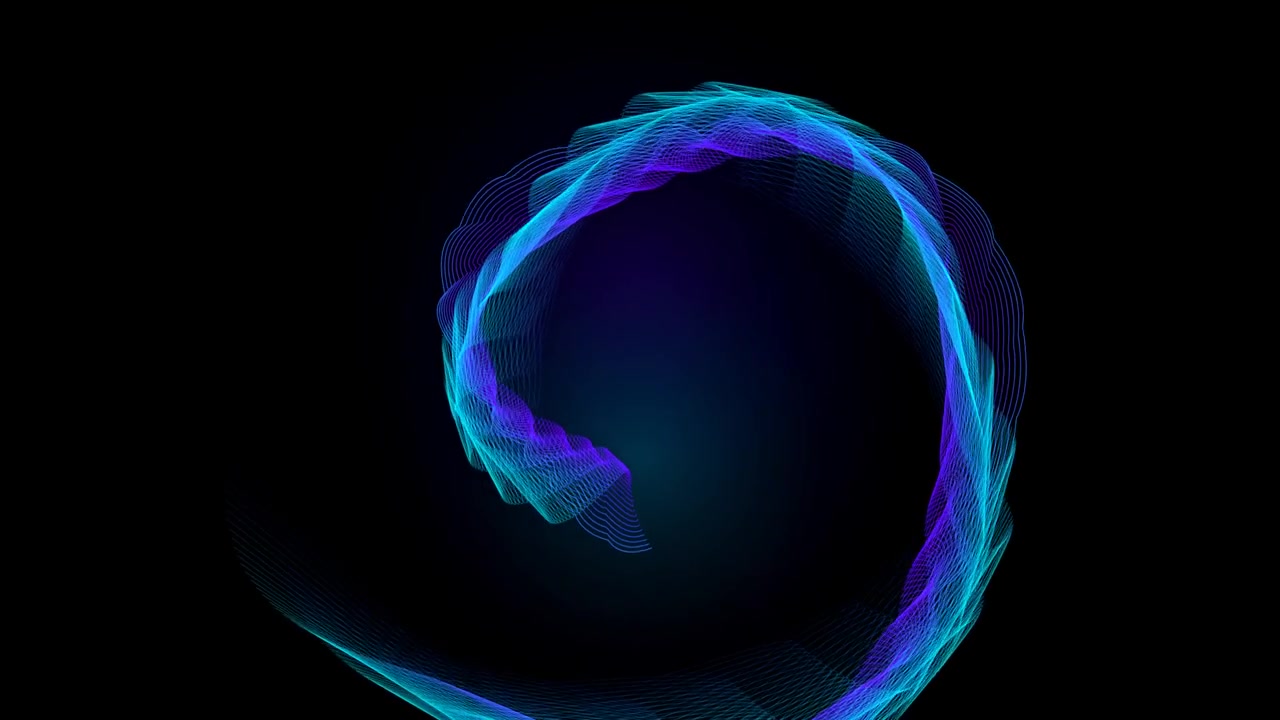 Abstract Blue and Purple Glowing Particle Swirl Animation