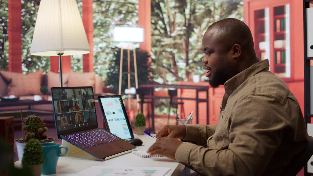 Businessman reviewing the financial reports with the shareholders