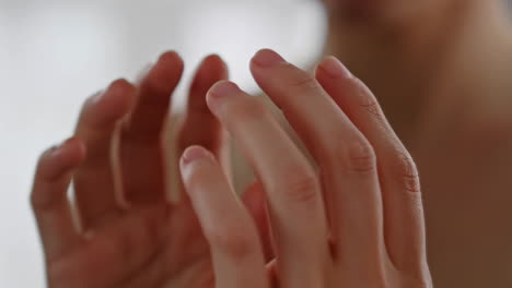 close-up of human hands