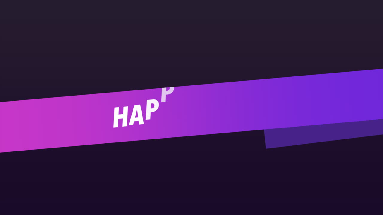 Happy Easter ribbon - vibrant purple and pink stripes on a black background