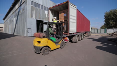 Forklift Loading Container Truck