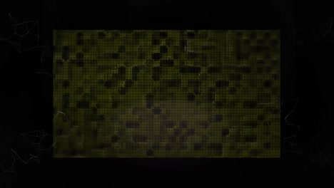 Animation-of-screen-with-green-squares-on-black-background