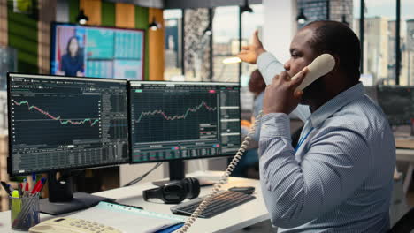 investment consultant worried by black swan event causing losses, making calls