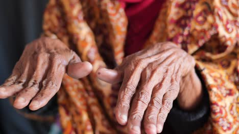 close-up of elderly hands