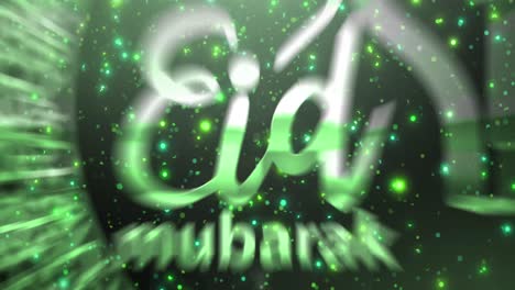 animation of eidi text overflowing spots falling on black background