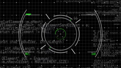 animación del escaneo del alcance y el procesamiento de datos sobre la cuadrícula