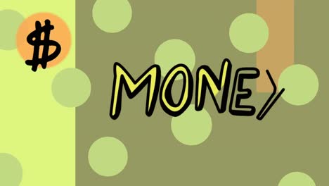 animation of money text on green background