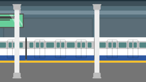 gráfico de movimiento de la escena del tren llegando a la estación