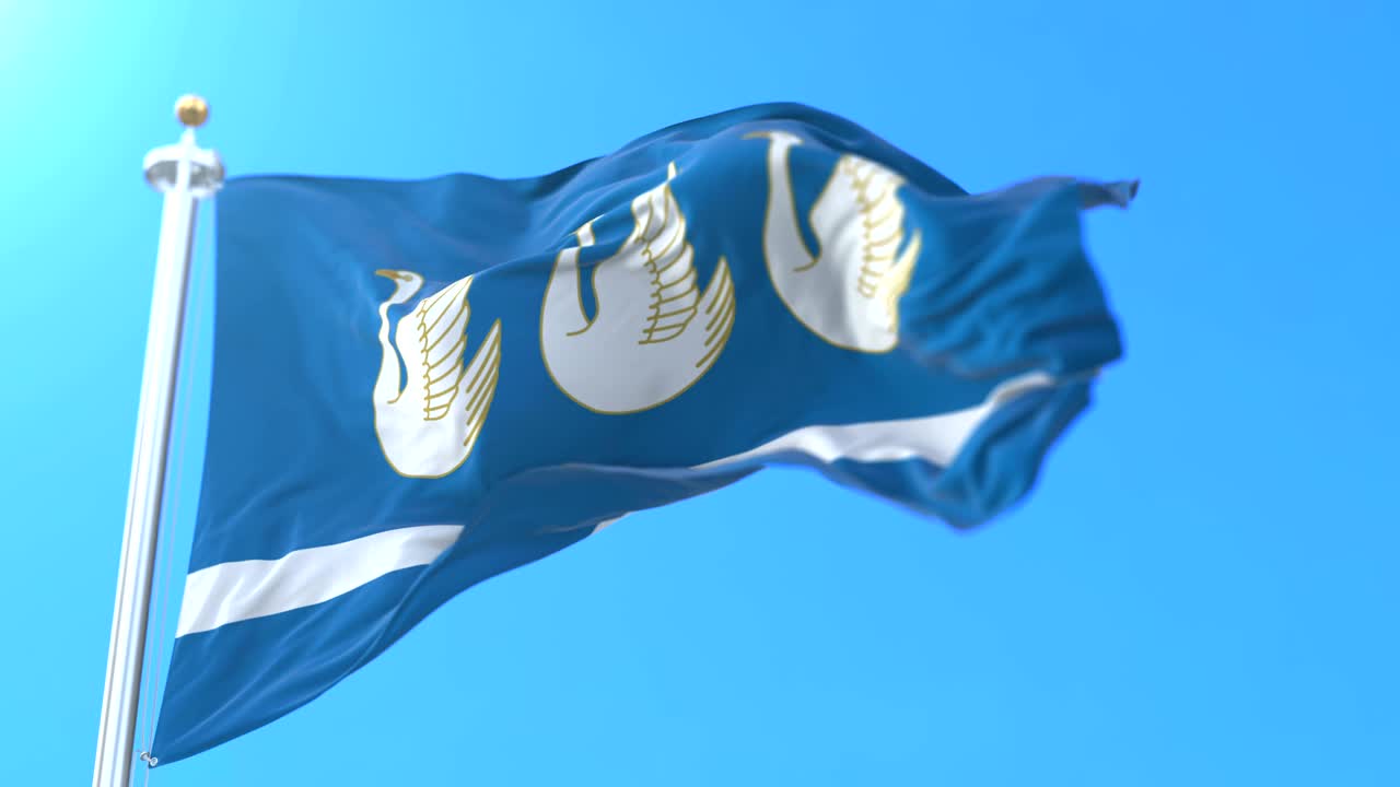 러시아 바쉬코르토스탄 공화국의 수도인 스테르리타마크의 국기.