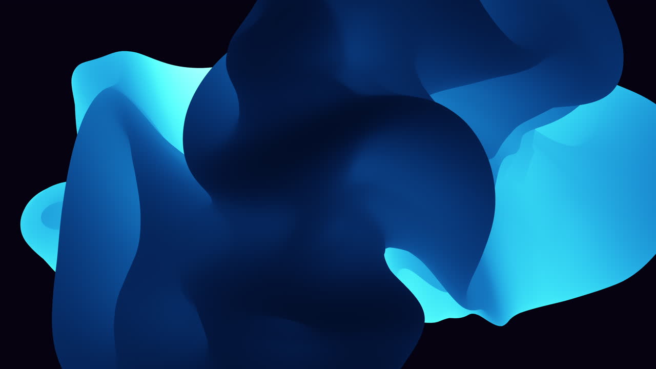 Fantasy and mystical blue shapes in dark space