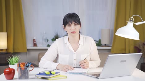 the female student who asks for silence.