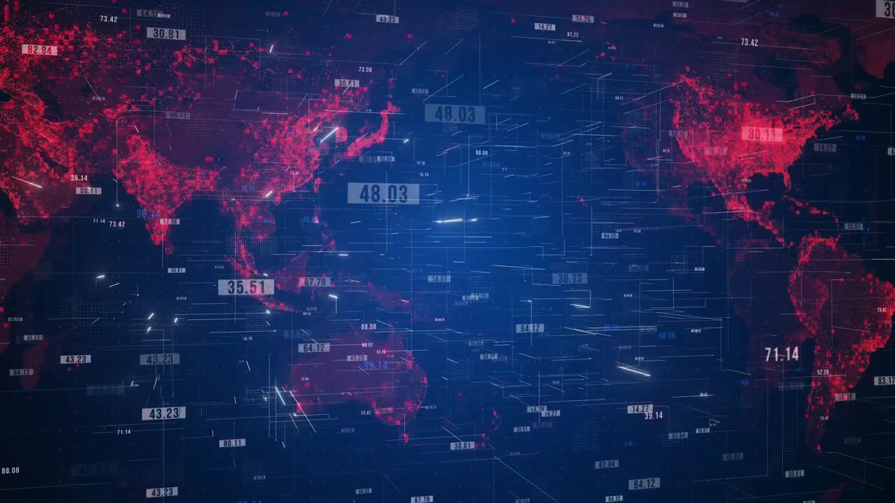 Digital World Map Global Network Animation