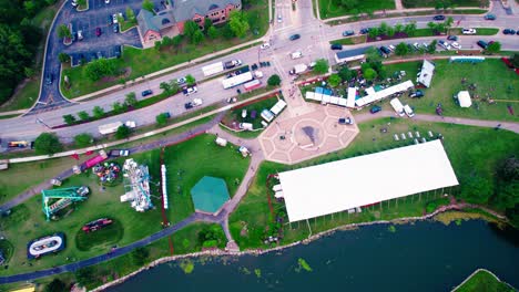 Montaje-De-Carnaval-Con-Vista-De-Drones-En-Vernon-Hills,-Illinois,-EE.-UU.