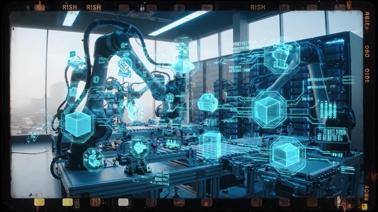 Smart Factory with Robotic Arms and Augmented Reality Data Flow