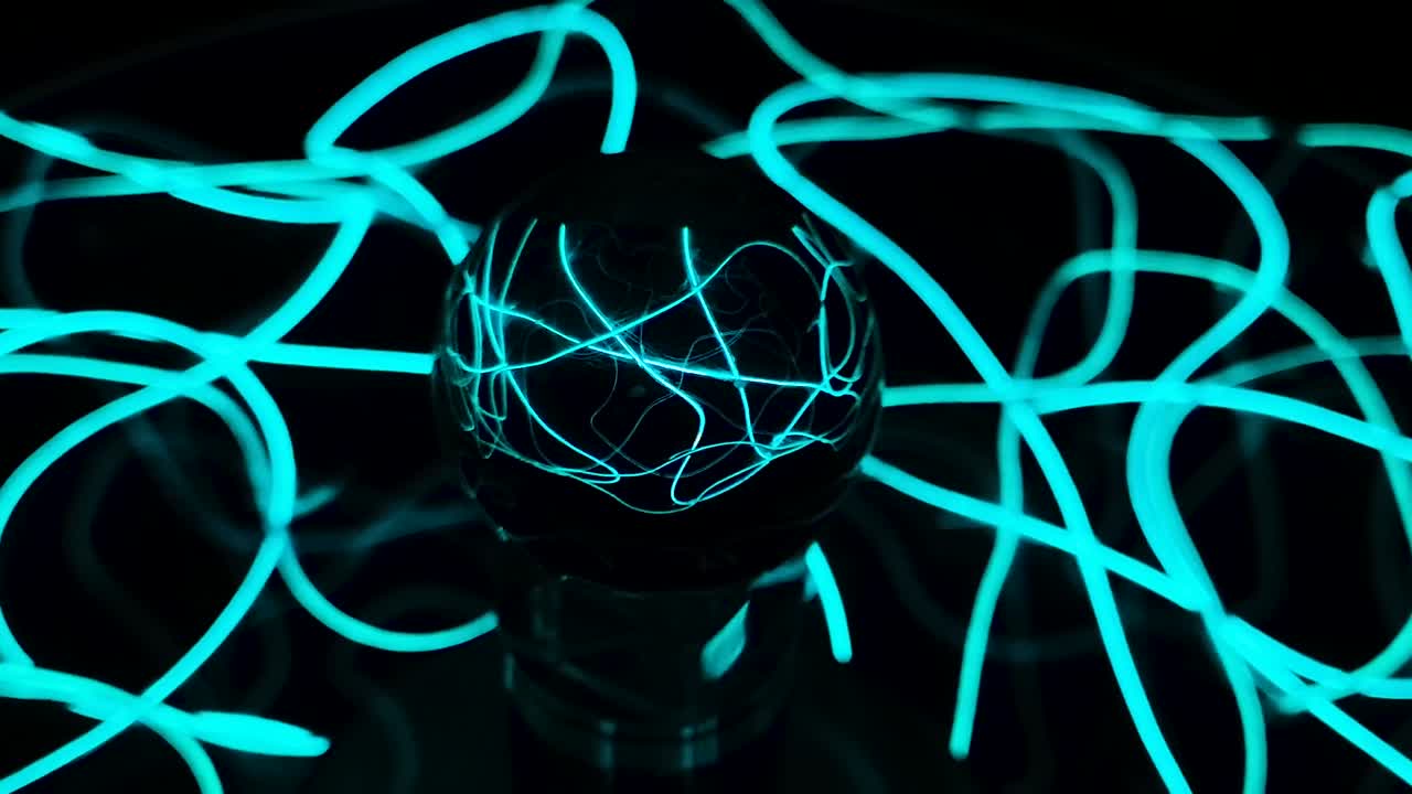 Reflection of abstract texture pattern with light on a crystal ball