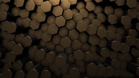 bucle de superficie de hexágono dorado movimiento ondulado aleatorio fondo bucle sin costuras