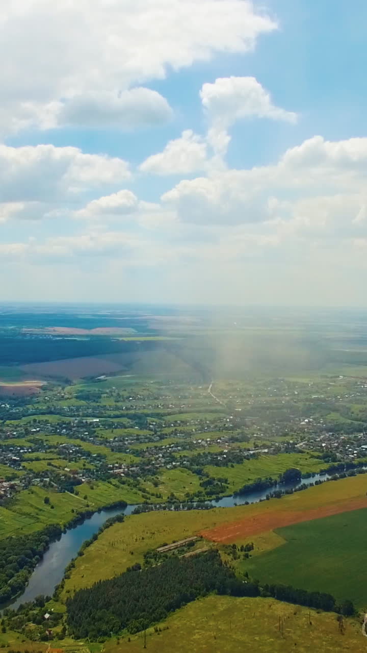 Beautiful natural landscape. Aerial view from the drone of landscape river
