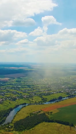 beautiful natural landscape. aerial view from the drone of landscape river