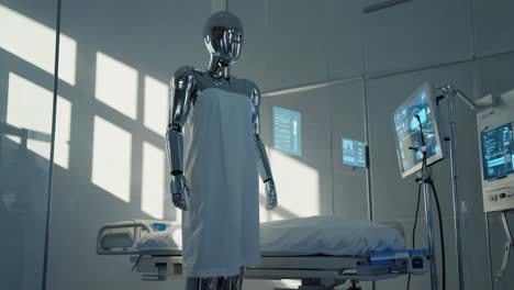 robot in a hospital room