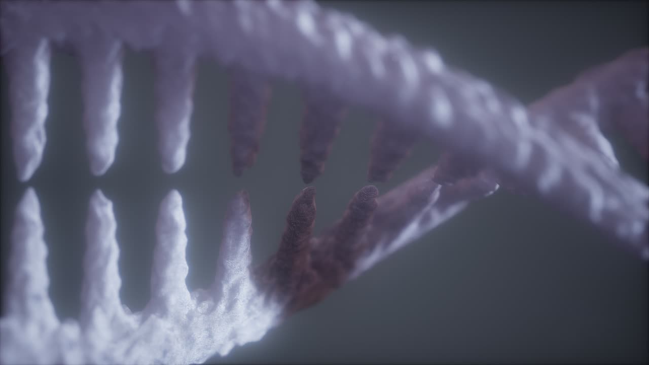 partículas brillantes adn renderizado en 3d