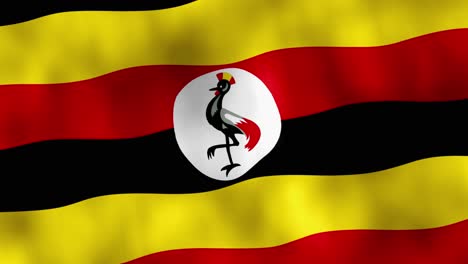 bandera de uganda ondeando en el viento
