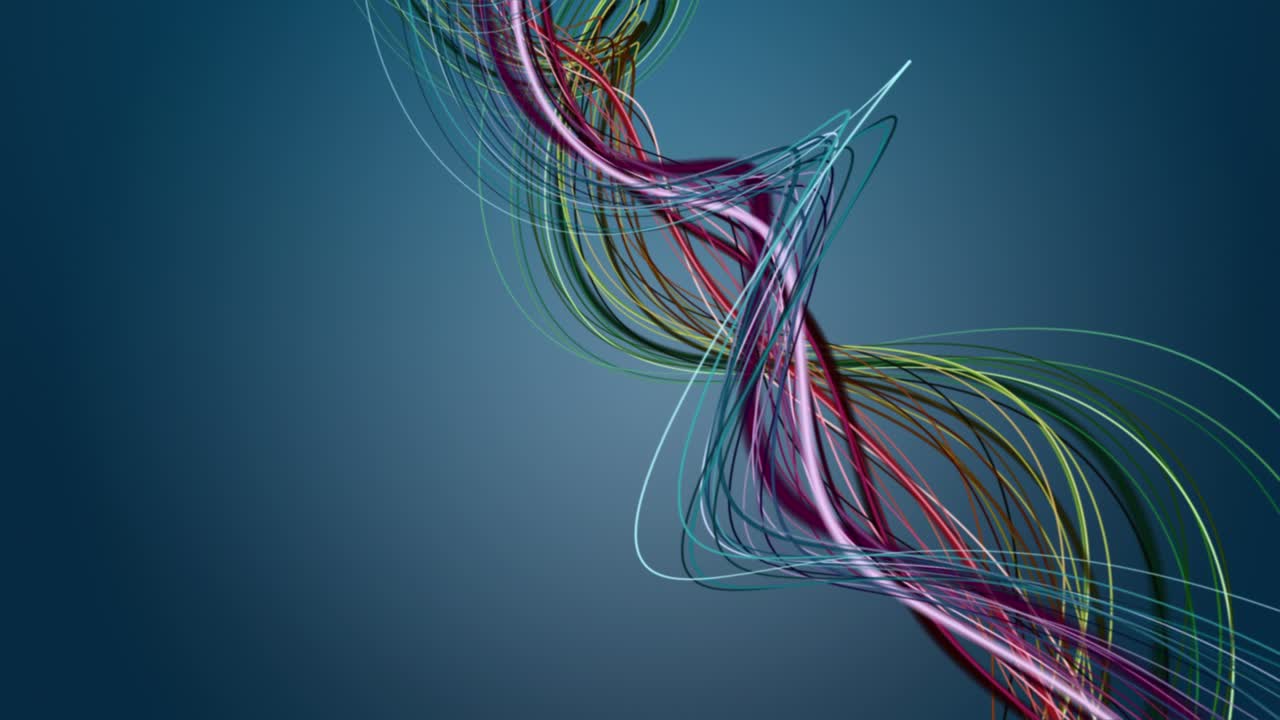 animación fantástica con objeto de onda de rayas en cámara lenta y espacio para texto, 4096x2304 bucle 4k