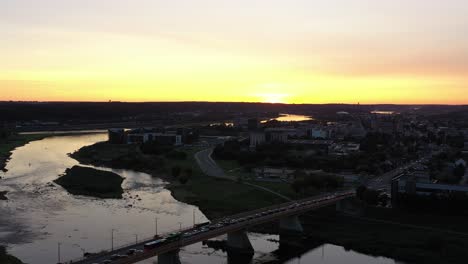 Drone-aerial-view-of-Kaunas-old-town