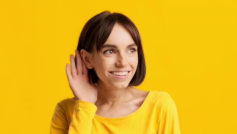 woman listening carefully