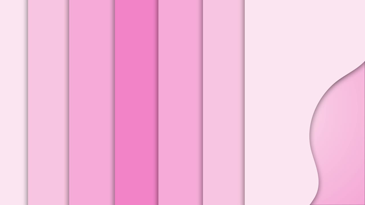 4k concepto de transición animado. silueta de mujer hermosa en un estilo de arte cortado en papel sobre un fondo rosa. fondo animado para el 8 de marzo, día de la madre