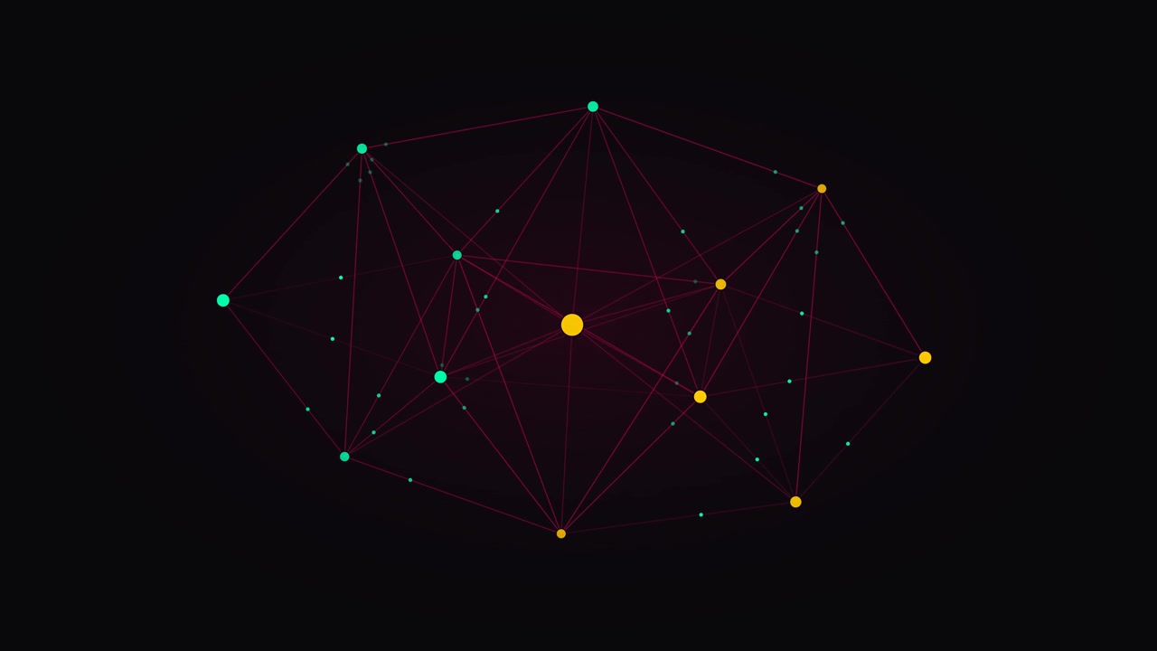 Abstract Network Connection Animation with Floating Nodes
